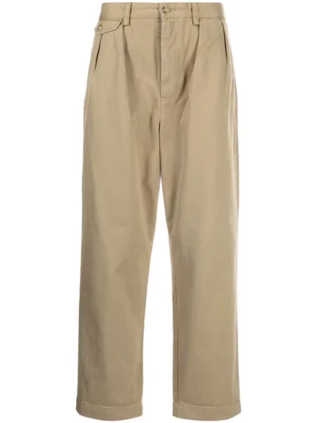 Плисирана карирана кожена риза Polo Ralph Lauren кафяво