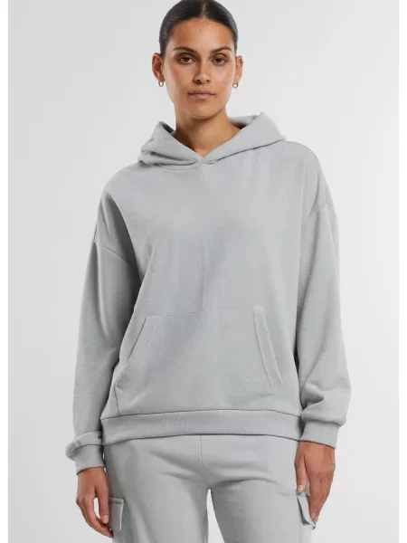 Hanorac cu glugă Urban Classics din material terry gri