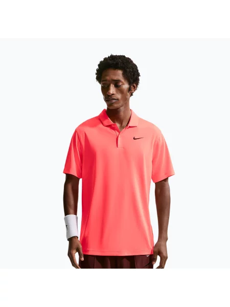 Tricou de tenis pentru bărbați Nike Court Dri-Fit Polo Solid hot lava/black negru
