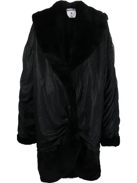 Drapovaný kabát Moschino Pre-owned černý