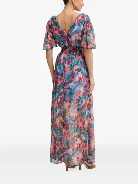Rochie maxi Morgan cu model floral cu imagine albastru
