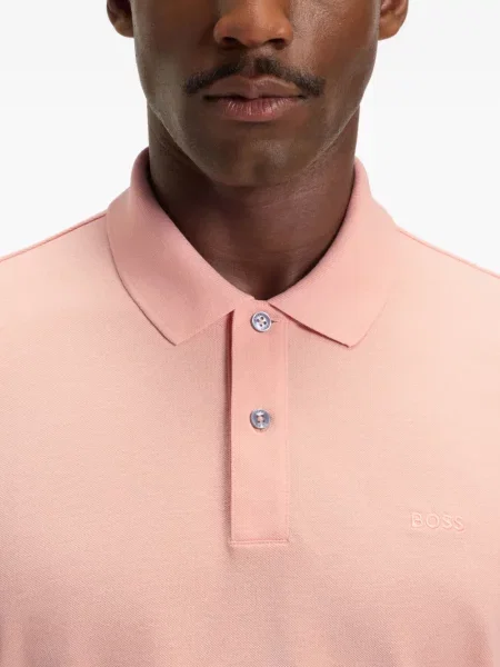 Polo Boss cu broderie roz