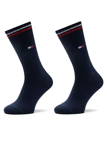 Tommy Hilfiger 2 pár hosszú szárú női zokni Sötétkék fehér
