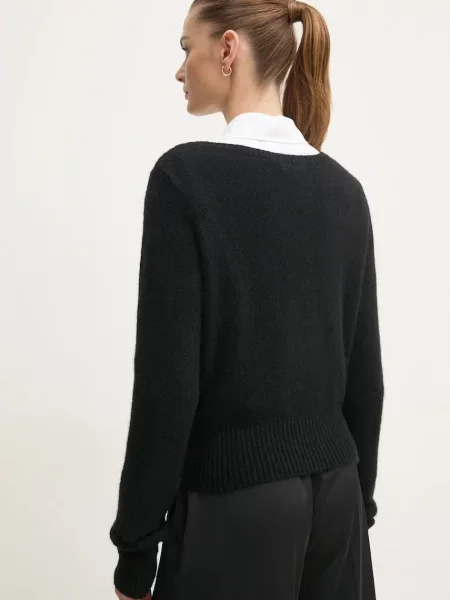 Svetr z vlněné směsi Calvin Klein Jeans dámský černá