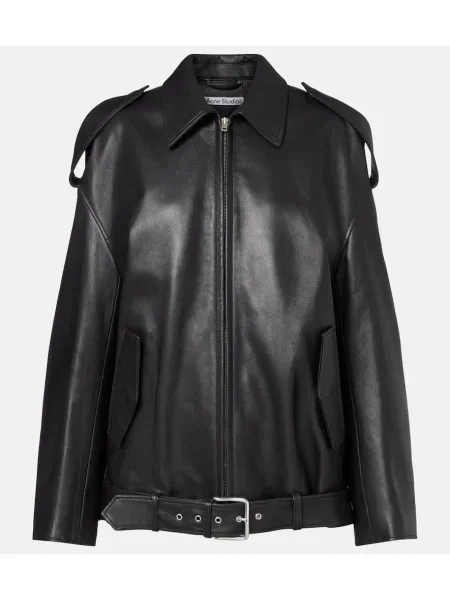 Geanta de piele Acne Studios negru