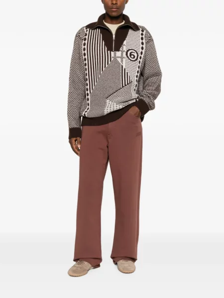 Siuvinėtos kelnės Mm6 Maison Margiela ruda