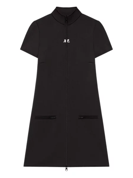 Rochie mini Courreges scurtă de costum negru