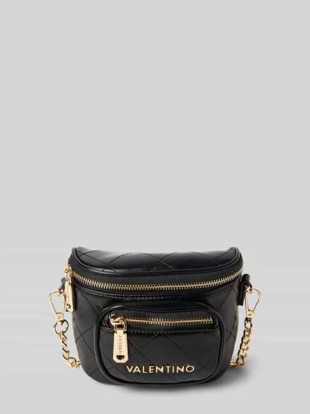 Torba na ramię z aplikacją z logo i pikowaniem model ‘NUR’ Valentino Bags czarna