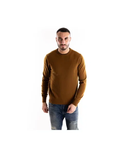 Sweter Paolo Pecora wełniany brązowy