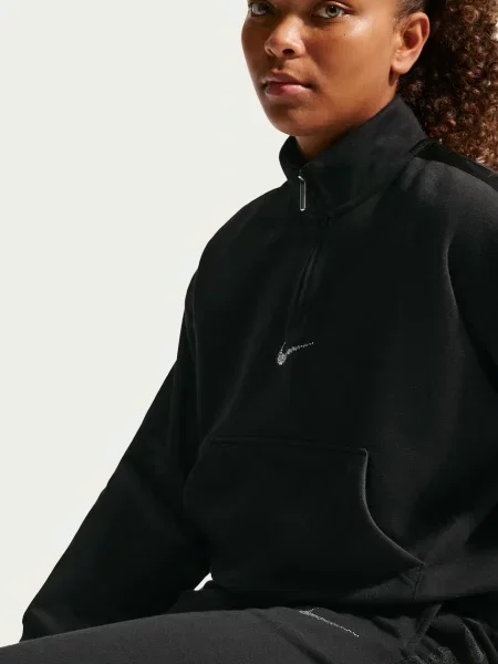 Gyerek fleece melegítő felső Nike fekete