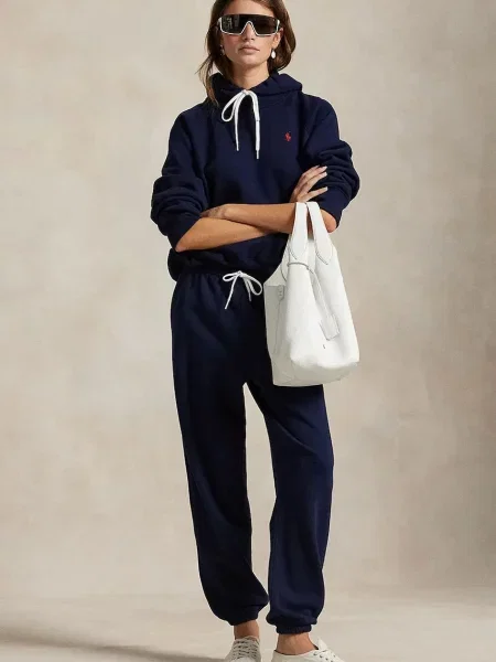 Polo Ralph Lauren spodnie dresowe z bawełną niebieski