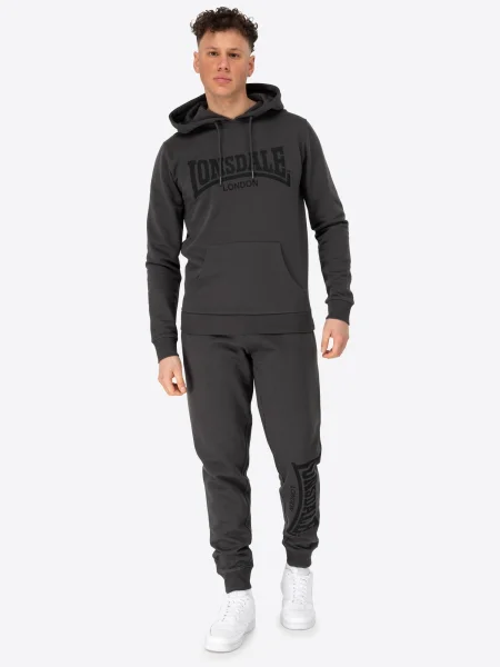 LONSDALE Costum de trening Cloudy gri metalic negru