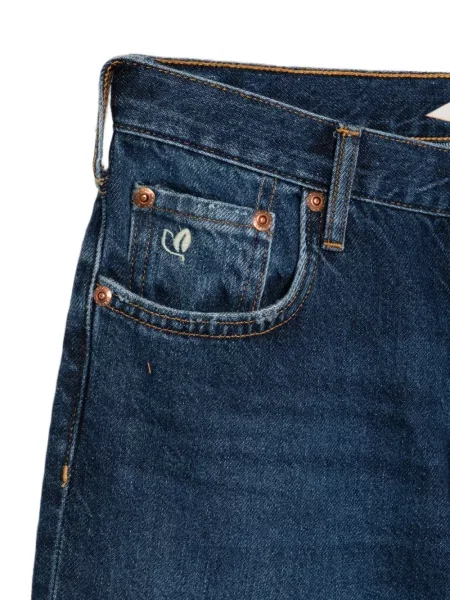 Blugi drepți Staff Jeans cu broderie albastru