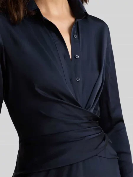 Lejąca sukienka wieczorowa w kopertowym stylu Lauren Ralph Lauren niebieska