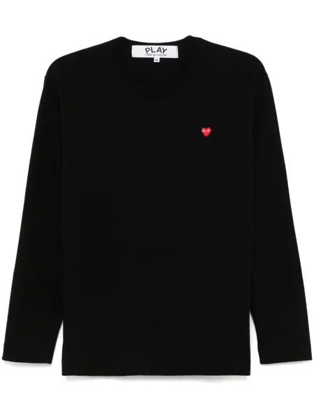 Tricou Comme Des Garcons Play cu motiv cu inimi negru