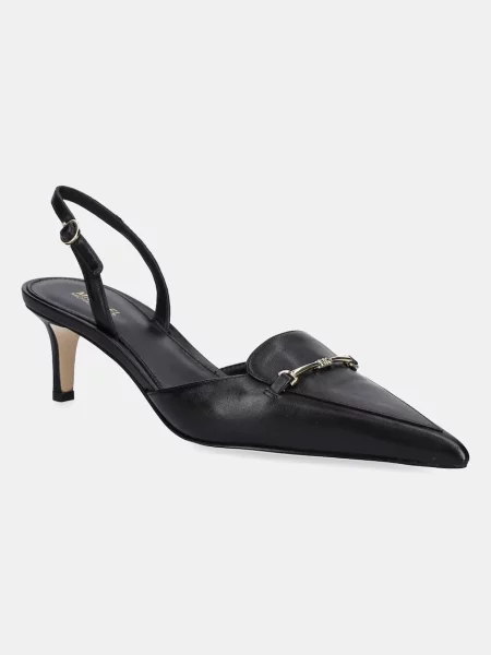 Кожени обувки с тънък MICHAEL Michael Kors Lena черно