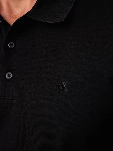 Calvin Klein Jeans тениска с яка мъжка от черно