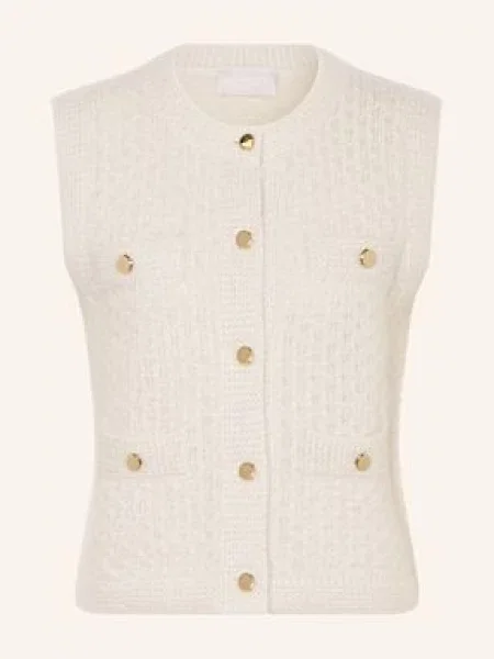 Hemisphere Dzianinowa Kamizelka Z Kaszmiru Z Błyszczącą Przędzą weiss