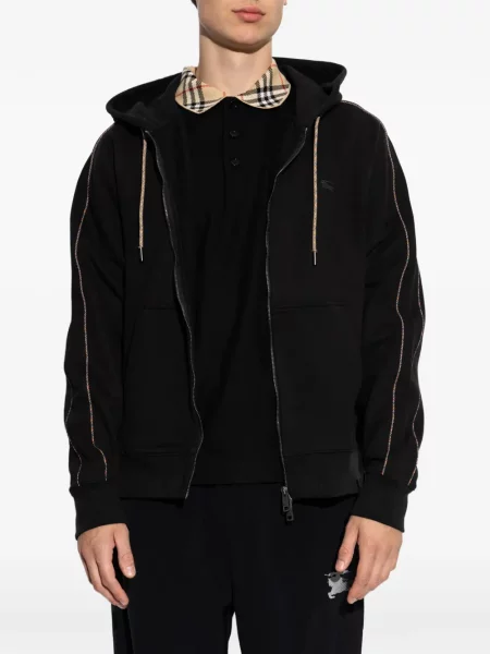 Hanorac cu glugă Burberry cu broderie negru