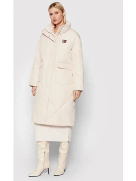 Tommy Jeans Geacă de iarnă Longline Fashion bej