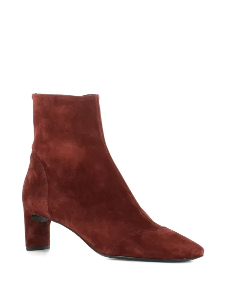 Botine Del Carlo din piele de căprioară roșu