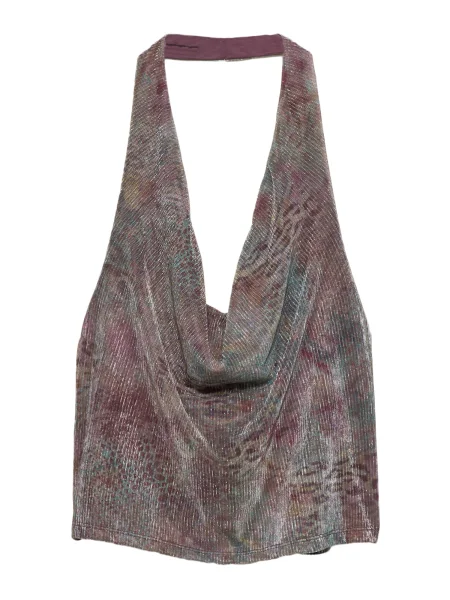 Pull&Bear Top maro / galben închis / verde pastel / bordeaux roșu