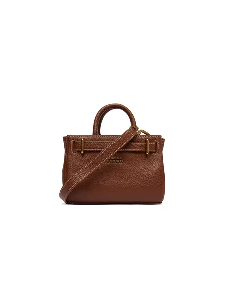 Tommy Hilfiger Ročna torba American Icon Micro Tote Leather rjava