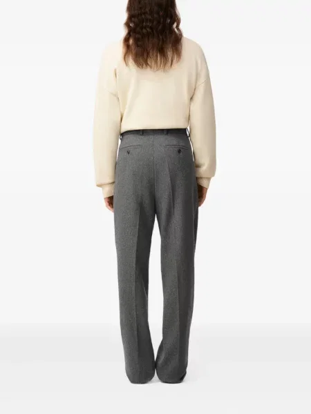 Pantaloni Ami Paris de lână plisate gri