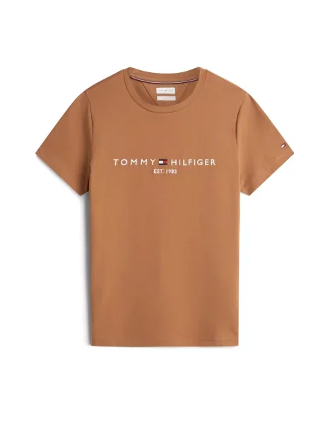 TOMMY HILFIGER Tricou maro caramel alb
