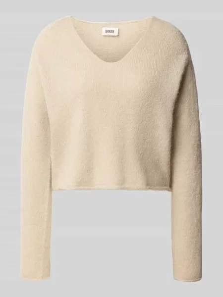 Sweter z dzianiny o kroju relaxed fit z mieszanki wełny z alpaki model SOMAIJA' Drykorn biały