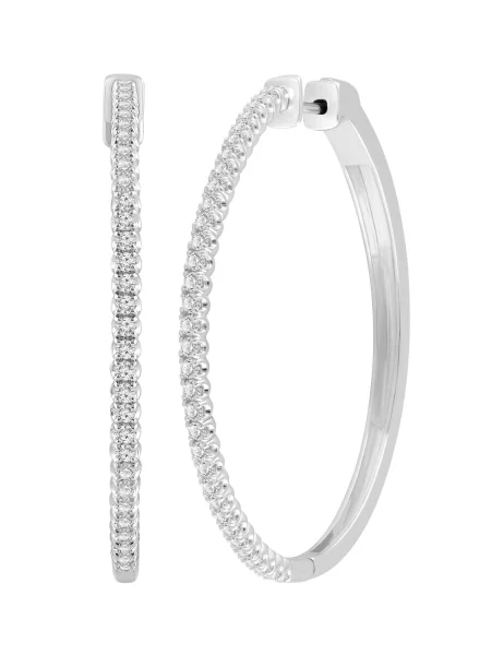 ETHISHER DIAMANTEN Náušnice Ohrringe aus Weißgold mit Lab Grown Diamant strieborná