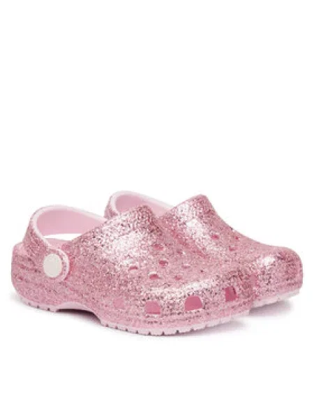 Crocs Šlepetės Classic Chunky Glitter Clog T rožinė