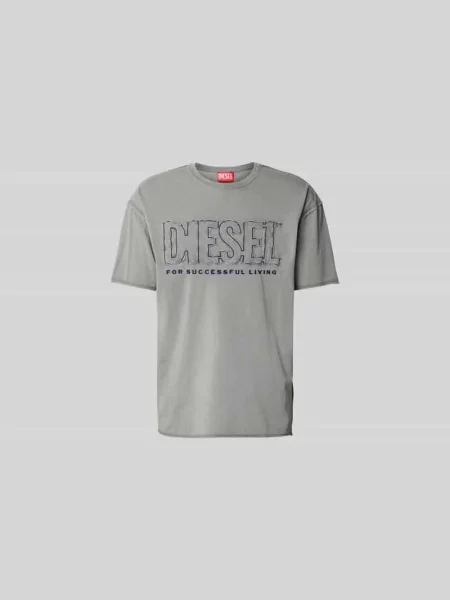 Krój regular fit T-shirt z detal z logo Diesel
