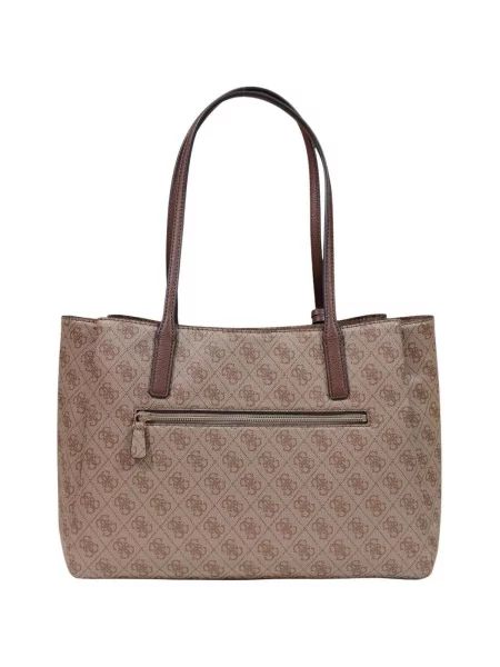 Shopper kabelka Guess z ekologickej kože béžová