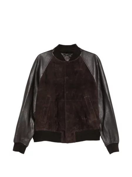 Geacă bomber Tom Ford din piele de căprioară maro