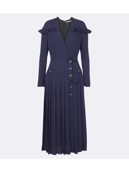 Rochie midi Alessandra Rich de mătase albastru