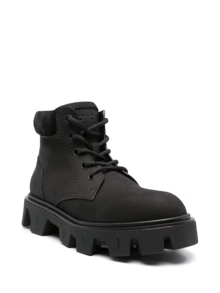 Botine Moncler cu șireturi din dantelă negru