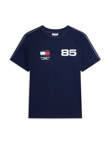 TOMMY HILFIGER Tricou COUNTRIES albastru marin alb