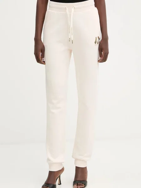 Armani Exchange spodnie dresowe beżowe