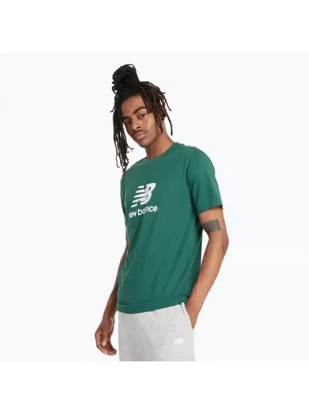 Мъжка тениска New Balance Stacked Logo night watch green зелено