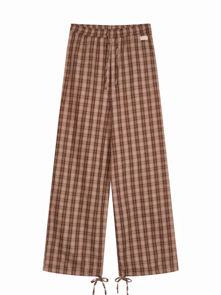 OH APRIL Pantaloni Elior maro / maro mokka alb