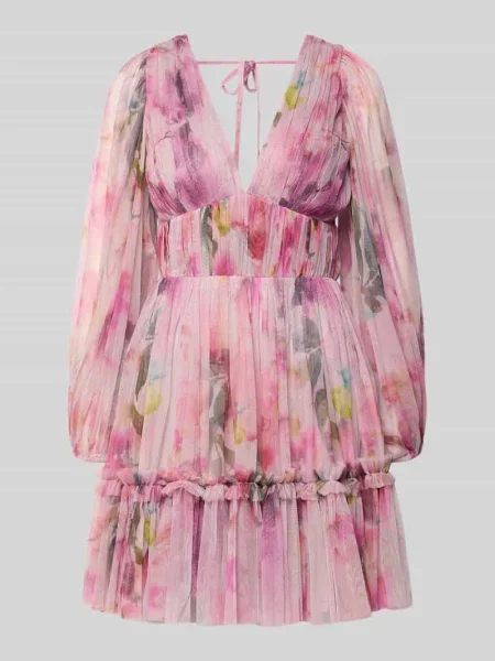 Sukienka koktajlowa z tiulu z dekoltem w serek Lace & Beads