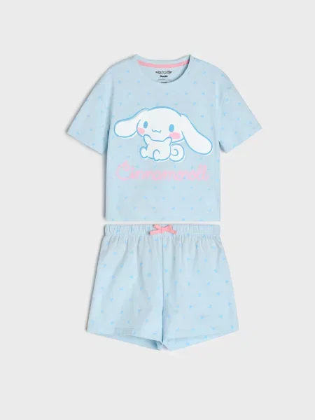 Sinsay dvoudílná pyžama s potiskem Cinnamoroll modrá