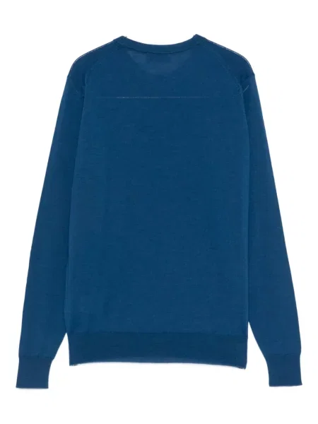 Pulover John Smedley cu decolteu rotund albastru