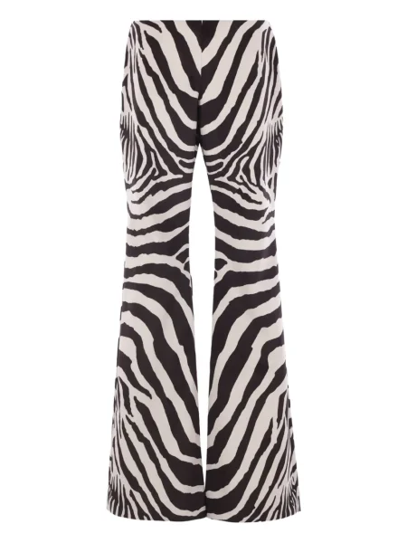 Spodnie Duran Lantink z nadrukiem w zebrę dzwony czarne