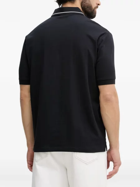 Поло тениска Armani Exchange с принт синьо