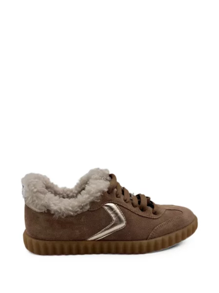 Sneakerși Voile Blanche din piele de oaie maro