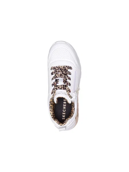 Tenisky Skechers s leopardím vzorom biela