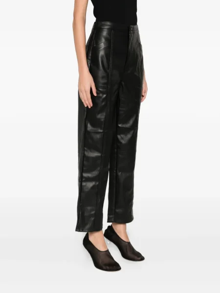 Pantaloni Dkny din piele negru