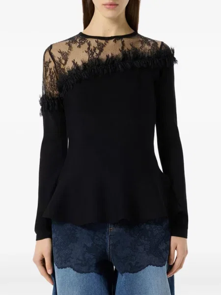 Pulover Blumarine din dantelă negru